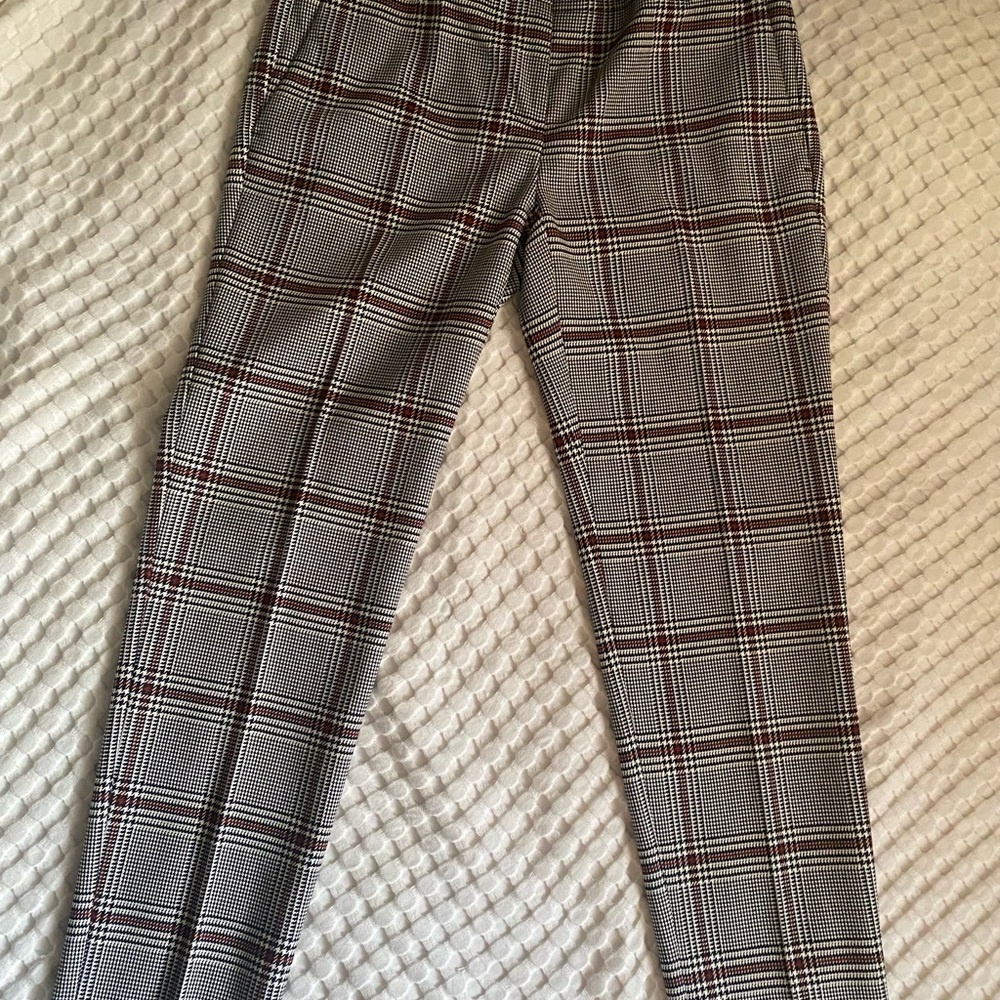 Ann Taylor, Petite Plaid Belted Ankle Pants